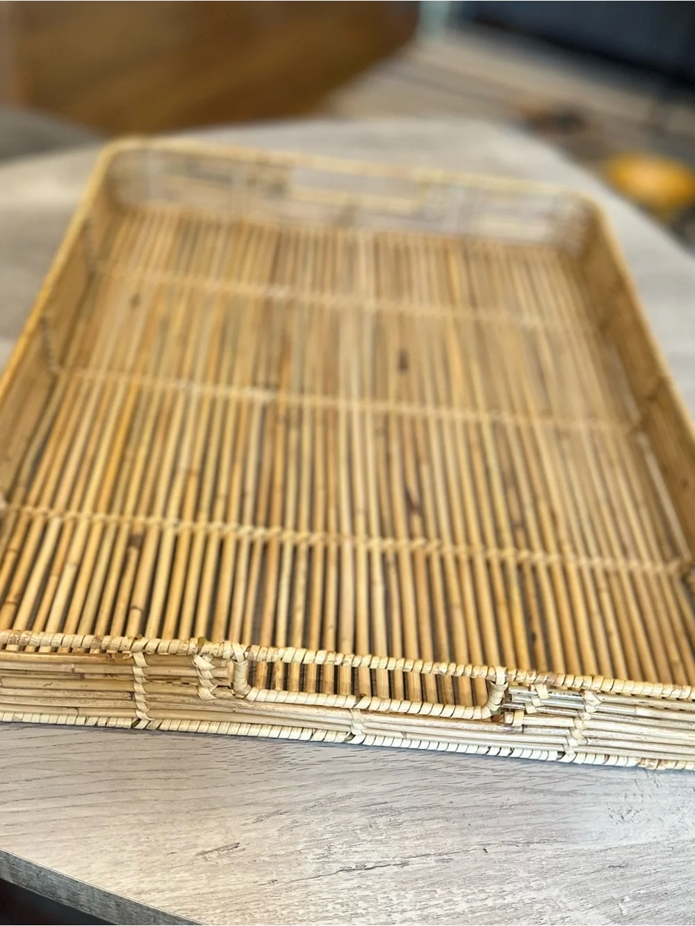 West Elm handwoven rattan